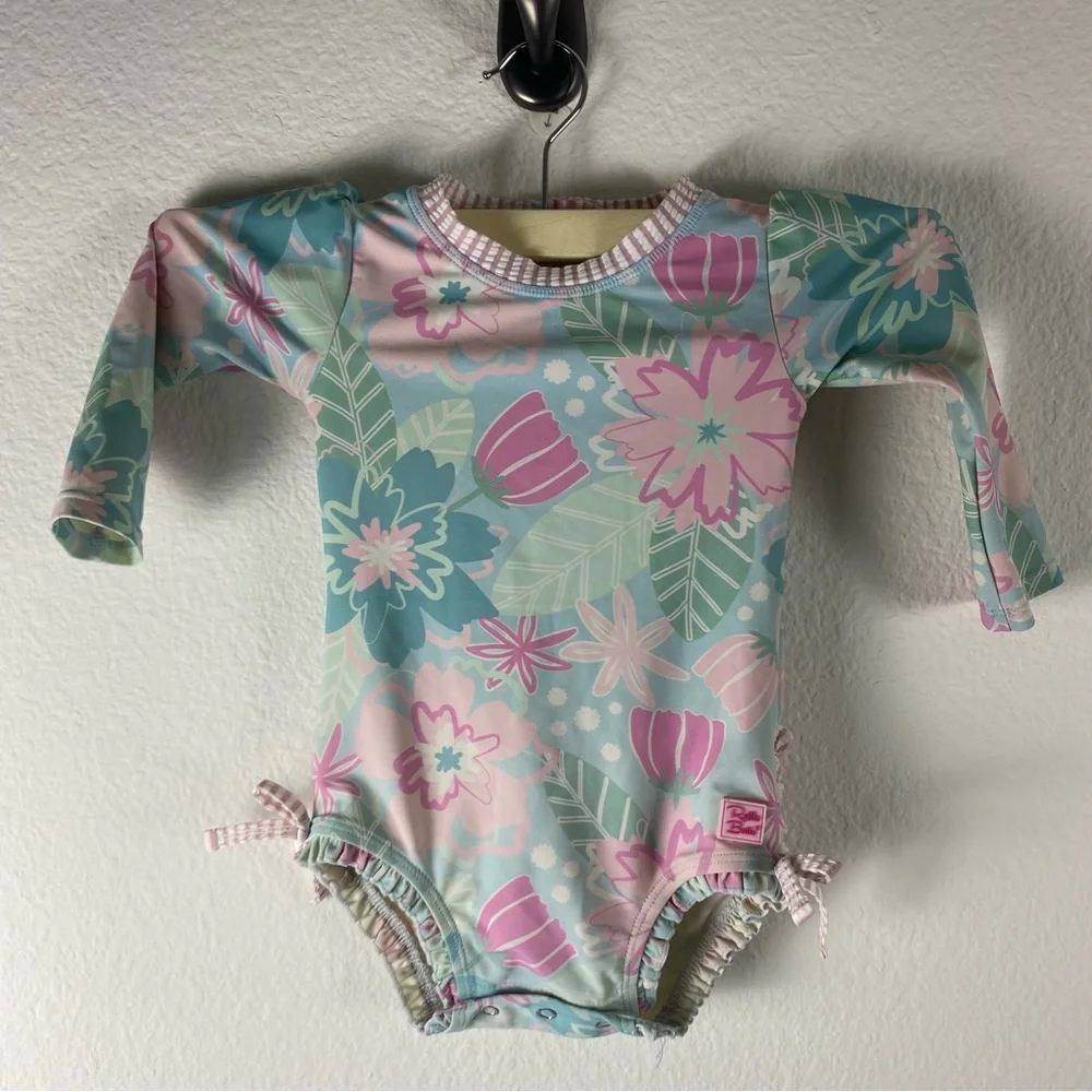 Ruffle Butts Girls 12-18 months Swimsuit Bathing Suit One Piece rash‎ guard